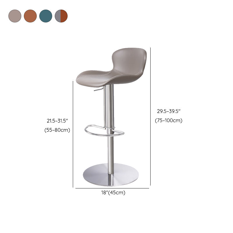 Leather Bar Stool Adjustable Height Backrest Counter Stool for Bristol Clearhalo 'Bar Furniture' 'Bar Stools' 'bar_stools' 'furn' 'furn_bar_stools' 'Furniture' 'Kitchen & Dining Furniture' 6580704