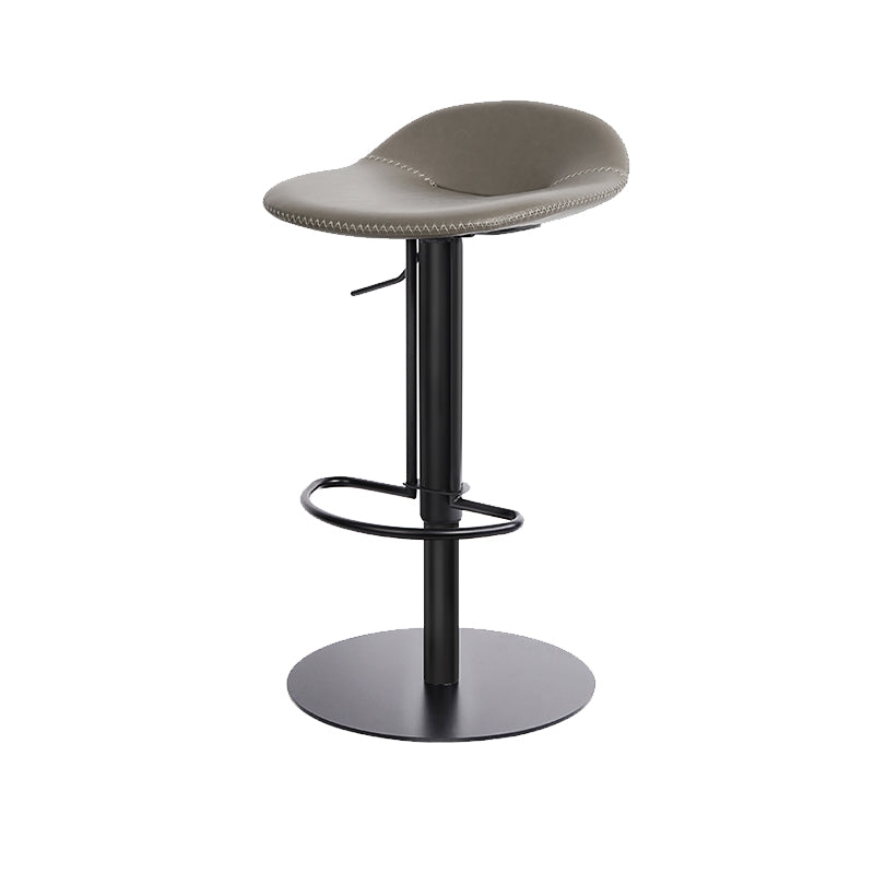 Leather Bar Stool Backless Counter Stool for Bristol with Swivel Black Gray 1 Piece Clearhalo 'Bar Furniture' 'Bar Stools' 'bar_stools' 'furn' 'furn_bar_stools' 'Furniture' 'Kitchen & Dining Furniture' 6580706
