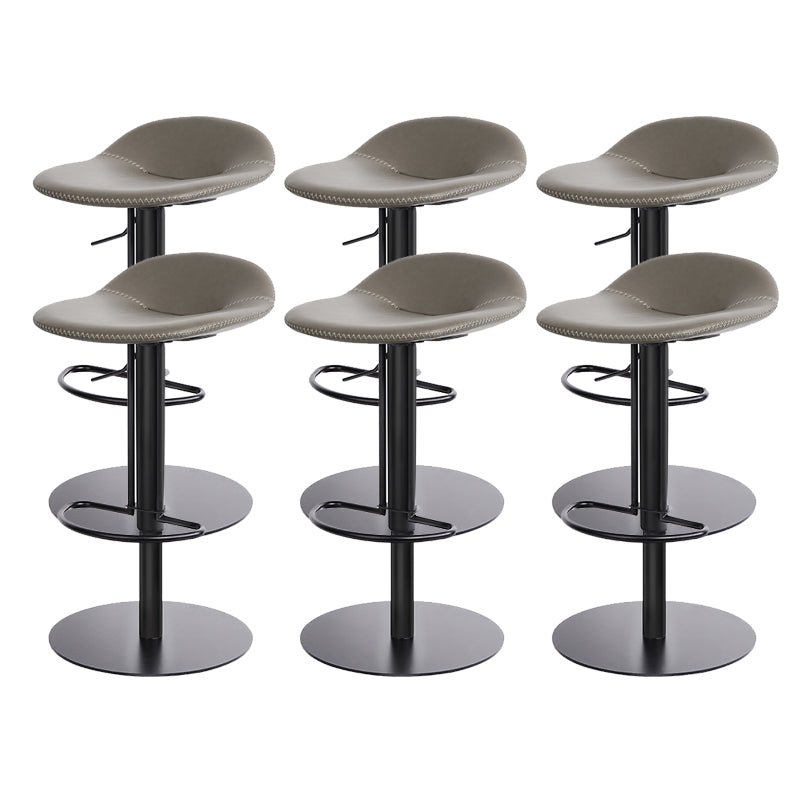 Leather Bar Stool Backless Counter Stool for Bristol with Swivel Black Gray 6 Piece Set Clearhalo 'Bar Furniture' 'Bar Stools' 'bar_stools' 'furn' 'furn_bar_stools' 'Furniture' 'Kitchen & Dining Furniture' 6580712