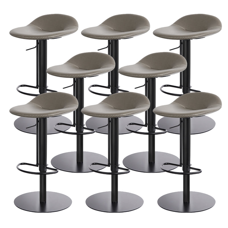 Leather Bar Stool Backless Counter Stool for Bristol with Swivel Black Gray 8 Piece Set Clearhalo 'Bar Furniture' 'Bar Stools' 'bar_stools' 'furn' 'furn_bar_stools' 'Furniture' 'Kitchen & Dining Furniture' 6580713
