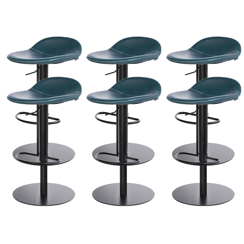 Leather Bar Stool Backless Counter Stool for Bristol with Swivel Black Blue 6 Piece Set Clearhalo 'Bar Furniture' 'Bar Stools' 'bar_stools' 'furn' 'furn_bar_stools' 'Furniture' 'Kitchen & Dining Furniture' 6580722