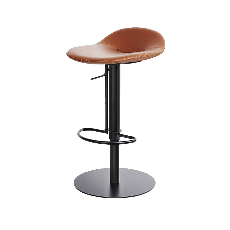 Leather Bar Stool Backless Counter Stool for Bristol with Swivel Black Brown 1 Piece Clearhalo 'Bar Furniture' 'Bar Stools' 'bar_stools' 'furn' 'furn_bar_stools' 'Furniture' 'Kitchen & Dining Furniture' 6580726