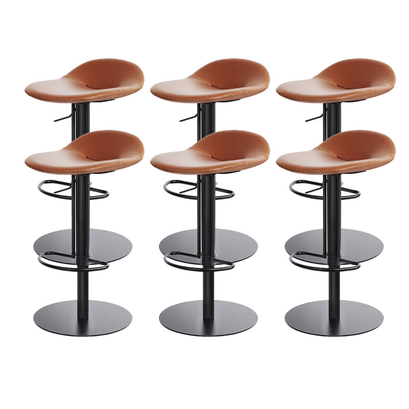 Leather Bar Stool Backless Counter Stool for Bristol with Swivel Black Brown 6 Piece Set Clearhalo 'Bar Furniture' 'Bar Stools' 'bar_stools' 'furn' 'furn_bar_stools' 'Furniture' 'Kitchen & Dining Furniture' 6580732