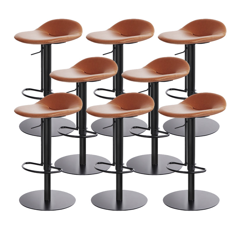 Leather Bar Stool Backless Counter Stool for Bristol with Swivel Black Brown 8 Piece Set Clearhalo 'Bar Furniture' 'Bar Stools' 'bar_stools' 'furn' 'furn_bar_stools' 'Furniture' 'Kitchen & Dining Furniture' 6580733
