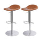 Leather Bar Stool Backless Counter Stool for Bristol with Swivel Silver Brown 2 Piece Set Clearhalo 'Bar Furniture' 'Bar Stools' 'bar_stools' 'furn' 'furn_bar_stools' 'Furniture' 'Kitchen & Dining Furniture' 6580745
