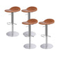 Leather Bar Stool Backless Counter Stool for Bristol with Swivel Silver Brown 4 Piece Set Clearhalo 'Bar Furniture' 'Bar Stools' 'bar_stools' 'furn' 'furn_bar_stools' 'Furniture' 'Kitchen & Dining Furniture' 6580746
