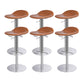 Leather Bar Stool Backless Counter Stool for Bristol with Swivel Silver Brown 6 Piece Set Clearhalo 'Bar Furniture' 'Bar Stools' 'bar_stools' 'furn' 'furn_bar_stools' 'Furniture' 'Kitchen & Dining Furniture' 6580747