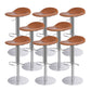 Leather Bar Stool Backless Counter Stool for Bristol with Swivel Silver Brown 8 Piece Set Clearhalo 'Bar Furniture' 'Bar Stools' 'bar_stools' 'furn' 'furn_bar_stools' 'Furniture' 'Kitchen & Dining Furniture' 6580748