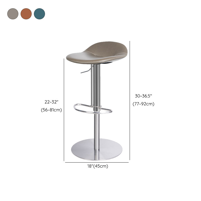 Leather Bar Stool Backless Counter Stool for Bristol with Swivel Clearhalo 'Bar Furniture' 'Bar Stools' 'bar_stools' 'furn' 'furn_bar_stools' 'Furniture' 'Kitchen & Dining Furniture' 6580750