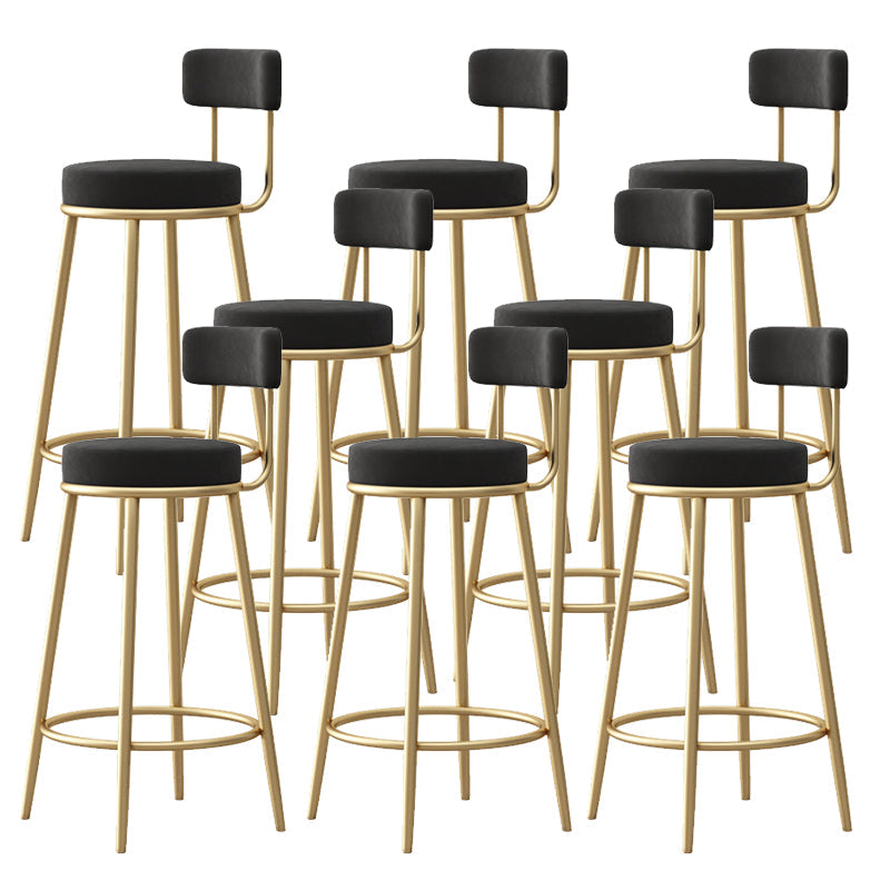 Glam Sgabello da bancone con schienale senza braccioli Sgabello da bar in ferro con pedale e cuscino per bar