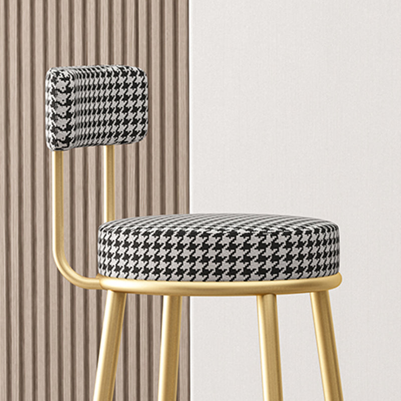 Glam Sgabello da bancone con schienale senza braccioli Sgabello da bar in ferro con pedale e cuscino per bar