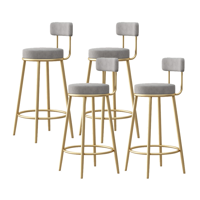 Glam Sgabello da bancone con schienale senza braccioli Sgabello da bar in ferro con pedale e cuscino per bar