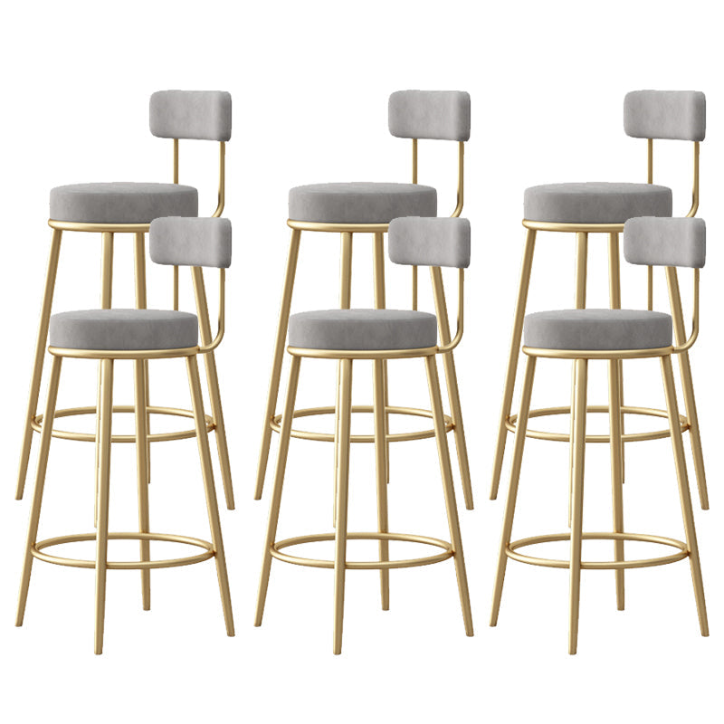 Glam Sgabello da bancone con schienale senza braccioli Sgabello da bar in ferro con pedale e cuscino per bar