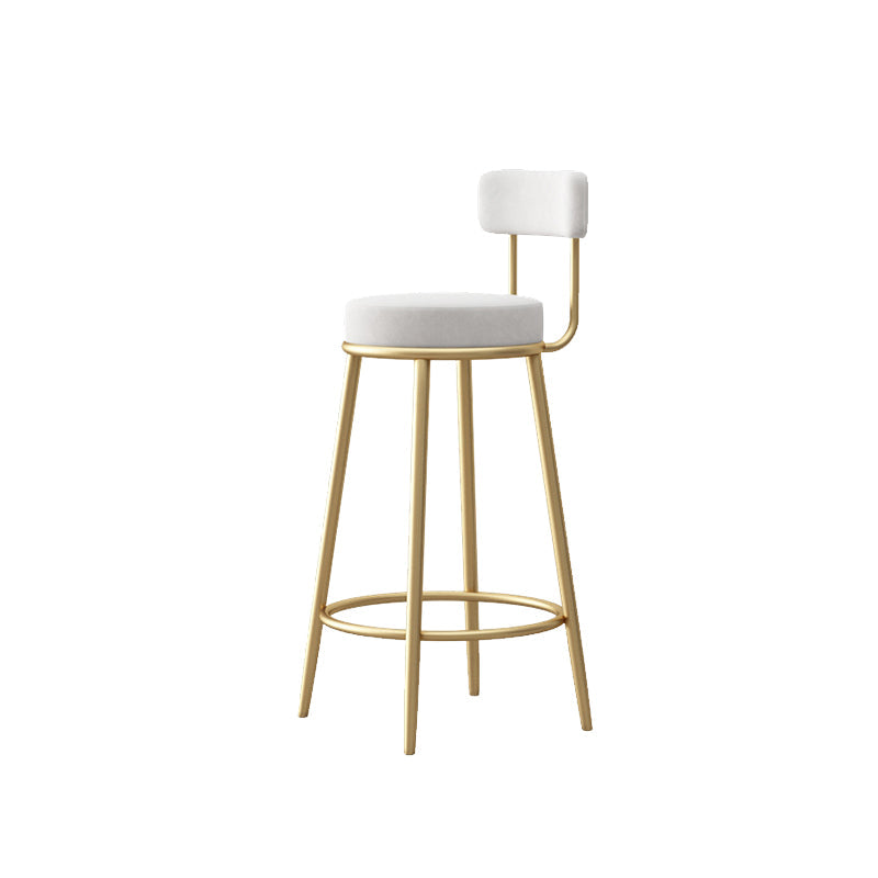 Glam Sgabello da bancone con schienale senza braccioli Sgabello da bar in ferro con pedale e cuscino per bar