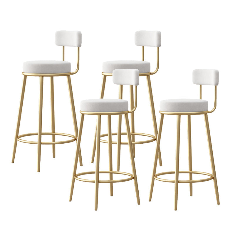 Glam Sgabello da bancone con schienale senza braccioli Sgabello da bar in ferro con pedale e cuscino per bar