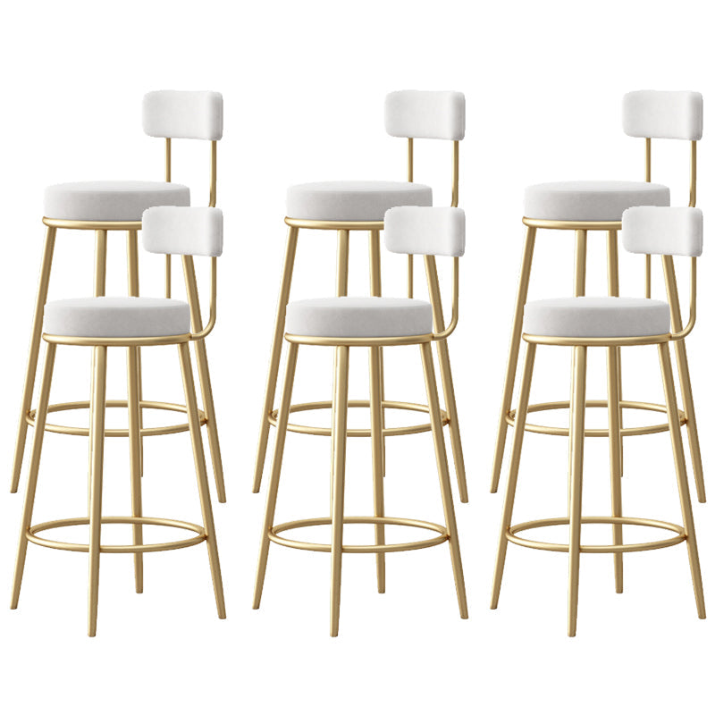 Glam Sgabello da bancone con schienale senza braccioli Sgabello da bar in ferro con pedale e cuscino per bar