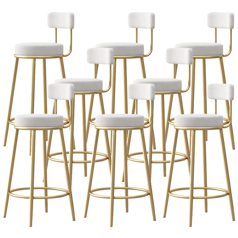 Glam Sgabello da bancone con schienale senza braccioli Sgabello da bar in ferro con pedale e cuscino per bar