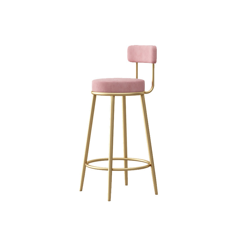 Glam Sgabello da bancone con schienale senza braccioli Sgabello da bar in ferro con pedale e cuscino per bar