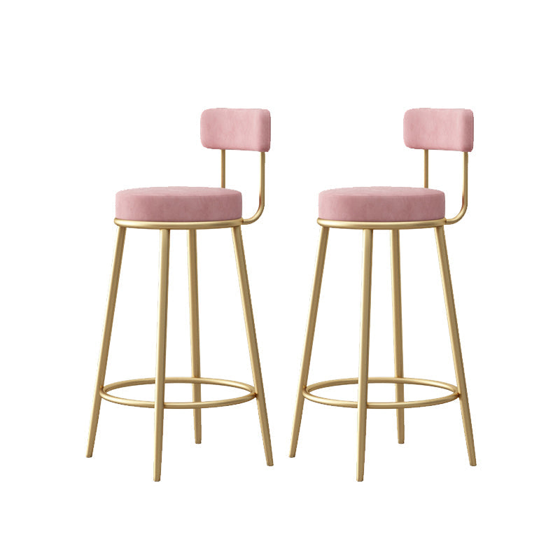 Glam Sgabello da bancone con schienale senza braccioli Sgabello da bar in ferro con pedale e cuscino per bar