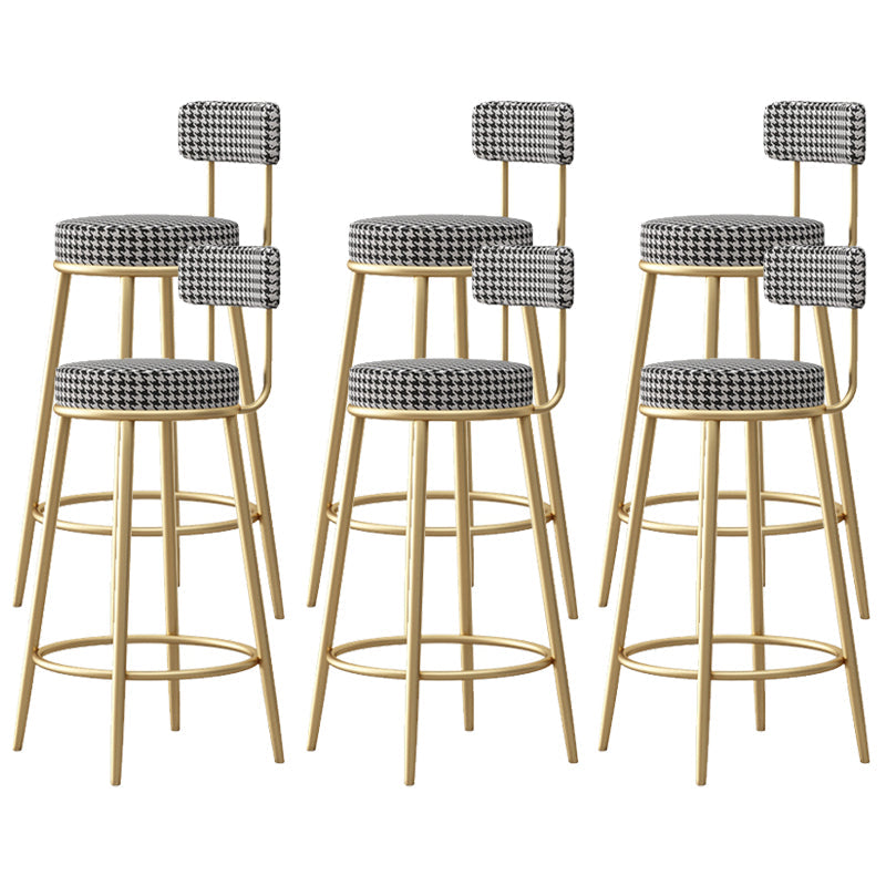 Glam Sgabello da bancone con schienale senza braccioli Sgabello da bar in ferro con pedale e cuscino per bar