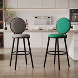 Modern Armless Backrest Counter Stool Iron Bar Stool with Pedal for Cafe