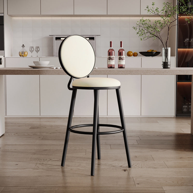 Sgabello da bar moderno con schienale senza braccioli, sgabello da bar in ferro con pedale per bar