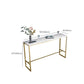 Glam Bar Height Table White Faux Marble Top Bistro Bar Table with Metal Base Clearhalo 'Bar Furniture' 'Bar Tables' 'bar_tables' 'furn' 'furn_bar_tables' 'Furniture' 'Kitchen & Dining Furniture' 6580858