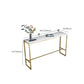 Glam Bar Height Table White Faux Marble Top Bistro Bar Table with Metal Base Clearhalo 'Bar Furniture' 'Bar Tables' 'bar_tables' 'furn' 'furn_bar_tables' 'Furniture' 'Kitchen & Dining Furniture' 6580859