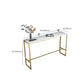 Glam Bar Height Table White Faux Marble Top Bistro Bar Table with Metal Base Clearhalo 'Bar Furniture' 'Bar Tables' 'bar_tables' 'furn' 'furn_bar_tables' 'Furniture' 'Kitchen & Dining Furniture' 6580861
