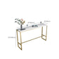 Glam Bar Height Table White Faux Marble Top Bistro Bar Table with Metal Base Clearhalo 'Bar Furniture' 'Bar Tables' 'bar_tables' 'furn' 'furn_bar_tables' 'Furniture' 'Kitchen & Dining Furniture' 6580863