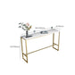 Glam Bar Height Table White Faux Marble Top Bistro Bar Table with Metal Base Clearhalo 'Bar Furniture' 'Bar Tables' 'bar_tables' 'furn' 'furn_bar_tables' 'Furniture' 'Kitchen & Dining Furniture' 6580866