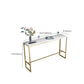 Glam Bar Height Table White Faux Marble Top Bistro Bar Table with Metal Base Clearhalo 'Bar Furniture' 'Bar Tables' 'bar_tables' 'furn' 'furn_bar_tables' 'Furniture' 'Kitchen & Dining Furniture' 6580867