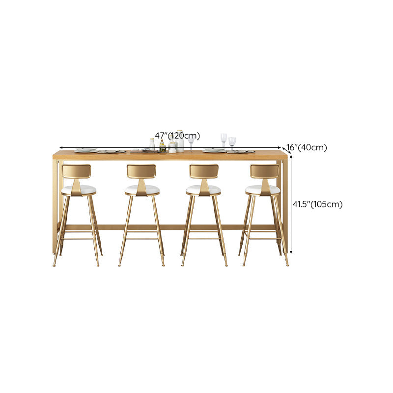 Glam Bar Height Table Solid Wood Top Bistro Bar Table with Gold Base Clearhalo 'Bar Furniture' 'Bar Tables' 'bar_tables' 'furn' 'furn_bar_tables' 'Furniture' 'Kitchen & Dining Furniture' 6580881