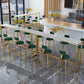 Mesa rectangular blanca con altura de barra, estilo glamuroso, mesa de bar de bistró con base de caballete