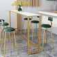 Mesa rectangular blanca con altura de barra, estilo glamuroso, mesa de bar de bistró con base de caballete