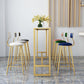 Mesa rectangular blanca con altura de barra, estilo glamuroso, mesa de bar de bistró con base de caballete
