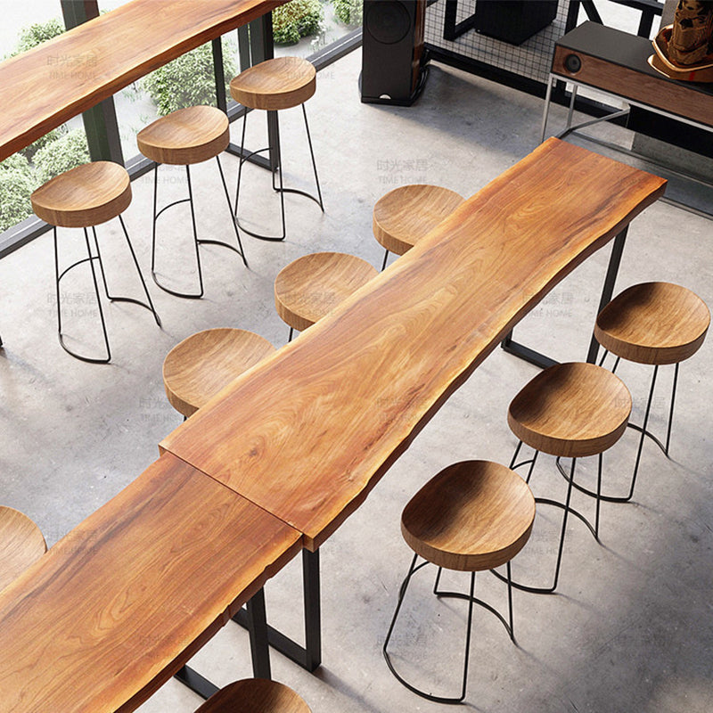 Modern Bar Height Table Rectangular Wood Top Bistro Bar Table for Patio Use Clearhalo 'Bar Furniture' 'Bar Tables' 'bar_tables' 'furn' 'furn_bar_tables' 'Furniture' 'Kitchen & Dining Furniture' 6580908