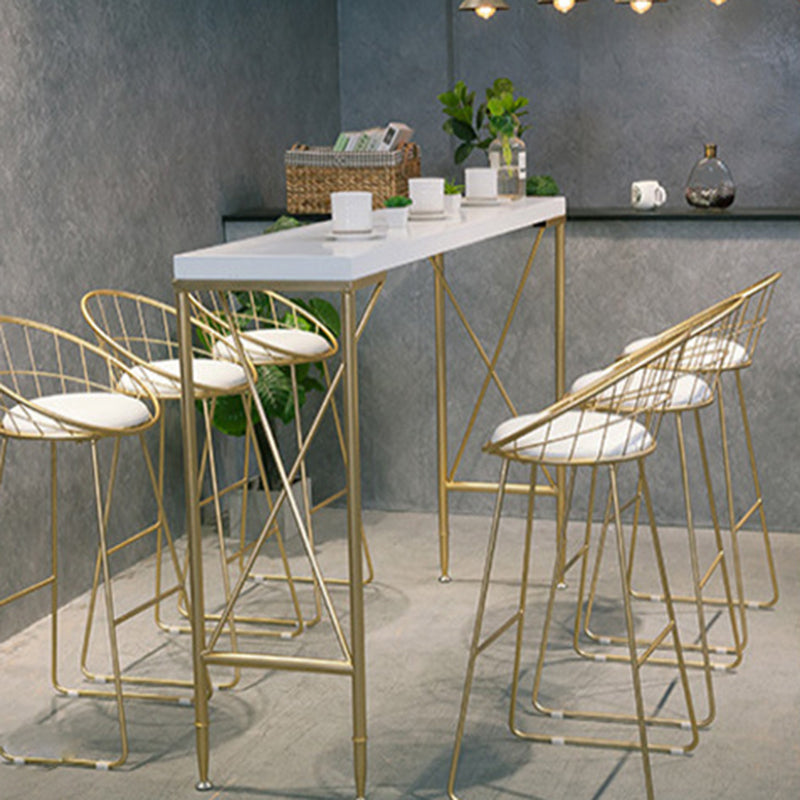 Glam Barhöhentisch, Bistro-Bartisch mit Massivholzplatte und Metallsockel