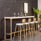 White Faux Marble Table Modern Style Bistro Table with Gold Base Clearhalo 'Bar Furniture' 'Bar Tables' 'bar_tables' 'furn' 'furn_bar_tables' 'Furniture' 'Kitchen & Dining Furniture' 6580984