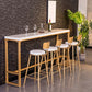 White Faux Marble Table Modern Style Bistro Table with Gold Base Clearhalo 'Bar Furniture' 'Bar Tables' 'bar_tables' 'furn' 'furn_bar_tables' 'Furniture' 'Kitchen & Dining Furniture' 6580985