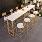 White Faux Marble Table Modern Style Bistro Table with Gold Base Clearhalo 'Bar Furniture' 'Bar Tables' 'bar_tables' 'furn' 'furn_bar_tables' 'Furniture' 'Kitchen & Dining Furniture' 6580986