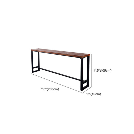 Modern Bar-Height Table Solid Wood Top Bistro Table for Patio Use