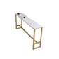 Rectangular Bar Height Table Gold Legs and Metal Base Bar Table for Patio Use Faux Marble Without Chairs Clearhalo 'Bar Furniture' 'Bar Tables' 'bar_tables' 'furn' 'furn_bar_tables' 'Furniture' 'Kitchen & Dining Furniture' 6581047