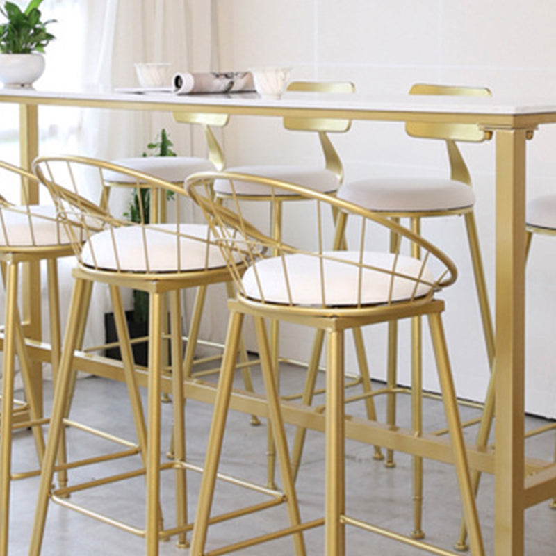 Rectangular Bar Height Table Gold Legs and Metal Base Bar Table for Patio Use Clearhalo 'Bar Furniture' 'Bar Tables' 'bar_tables' 'furn' 'furn_bar_tables' 'Furniture' 'Kitchen & Dining Furniture' 6581052