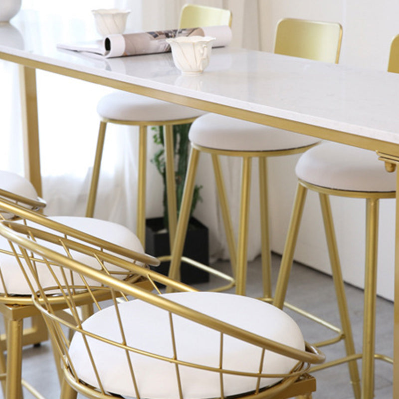 Rectangular Bar Height Table Gold Legs and Metal Base Bar Table for Patio Use Clearhalo 'Bar Furniture' 'Bar Tables' 'bar_tables' 'furn' 'furn_bar_tables' 'Furniture' 'Kitchen & Dining Furniture' 6581053