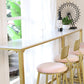 Rectangular Bar Height Table Gold Legs and Metal Base Bar Table for Patio Use Clearhalo 'Bar Furniture' 'Bar Tables' 'bar_tables' 'furn' 'furn_bar_tables' 'Furniture' 'Kitchen & Dining Furniture' 6581055
