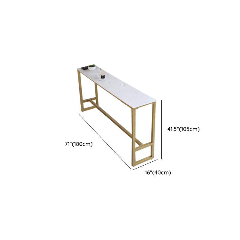 Rectangular Bar Height Table Gold Legs and Metal Base Bar Table for Patio Use Clearhalo 'Bar Furniture' 'Bar Tables' 'bar_tables' 'furn' 'furn_bar_tables' 'Furniture' 'Kitchen & Dining Furniture' 6581060