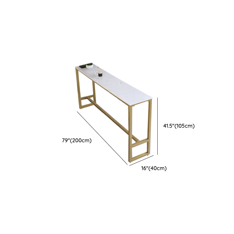 Rectangular Bar Height Table Gold Legs and Metal Base Bar Table for Patio Use Clearhalo 'Bar Furniture' 'Bar Tables' 'bar_tables' 'furn' 'furn_bar_tables' 'Furniture' 'Kitchen & Dining Furniture' 6581061
