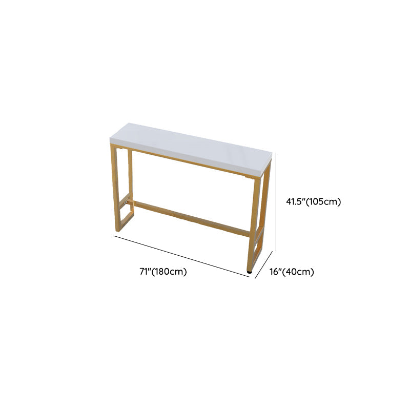 Rectangular Bar Height Table Gold Legs and Metal Base Bar Table for Patio Use Clearhalo 'Bar Furniture' 'Bar Tables' 'bar_tables' 'furn' 'furn_bar_tables' 'Furniture' 'Kitchen & Dining Furniture' 6581067