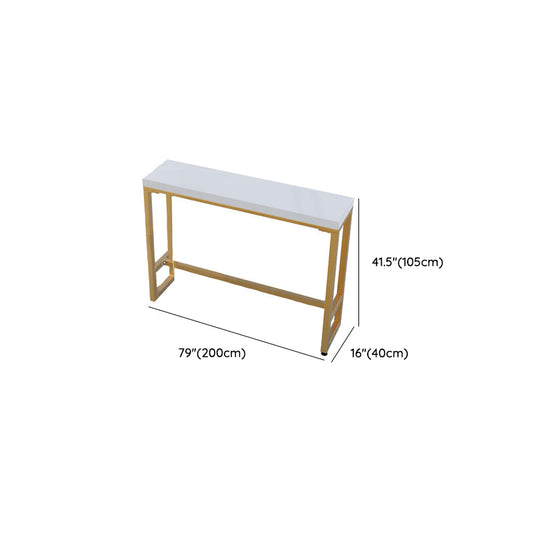 Rectangular Bar Height Table Gold Legs and Metal Base Bar Table for Patio Use Clearhalo 'Bar Furniture' 'Bar Tables' 'bar_tables' 'furn' 'furn_bar_tables' 'Furniture' 'Kitchen & Dining Furniture' 6581068